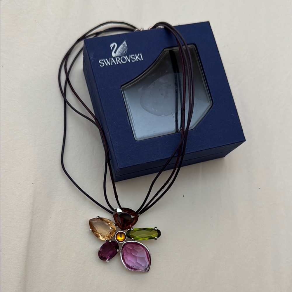 Swarovski Multicolor Flower Pendant Necklace